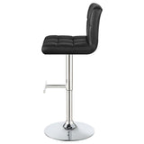 Lenny Black Upholstered Adjustable Bar Stool, Set of 2 from Coaster - Luna Furniture