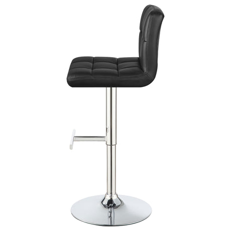 Lenny Black Upholstered Adjustable Bar Stool, Set of 2 from Coaster - Luna Furniture