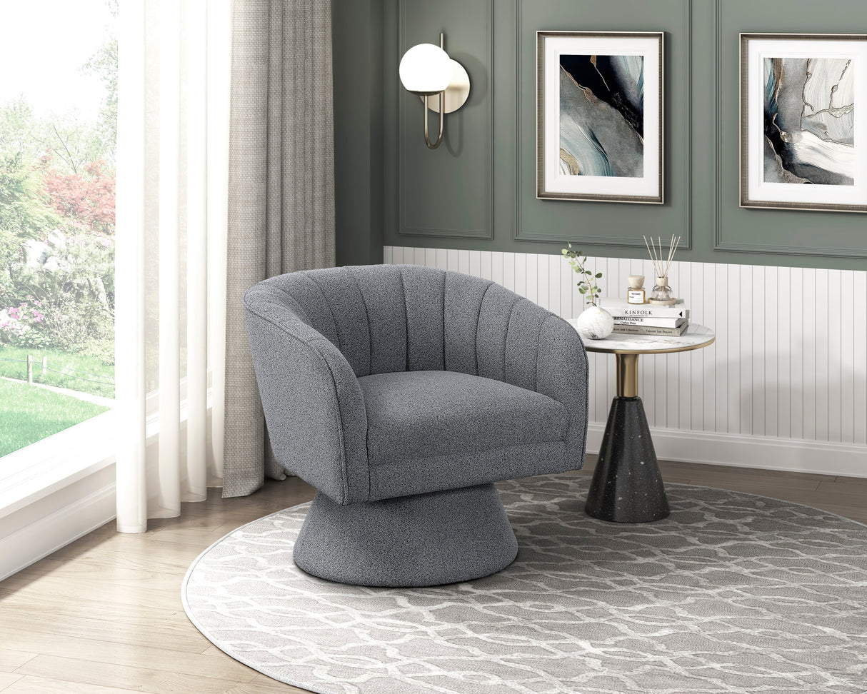 Eve Gray Swivel Chair from Homelegance - Luna Furniture