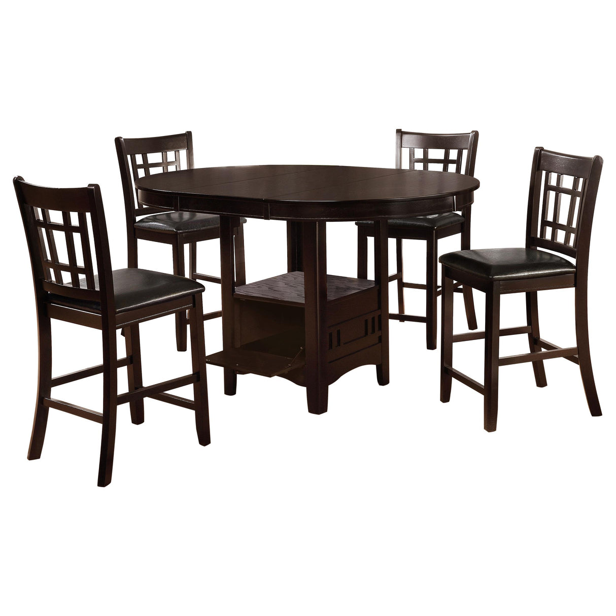 Lavon Espresso and Black 5-Piece Counter Height Dining Set from Coaster - Luna Furniture