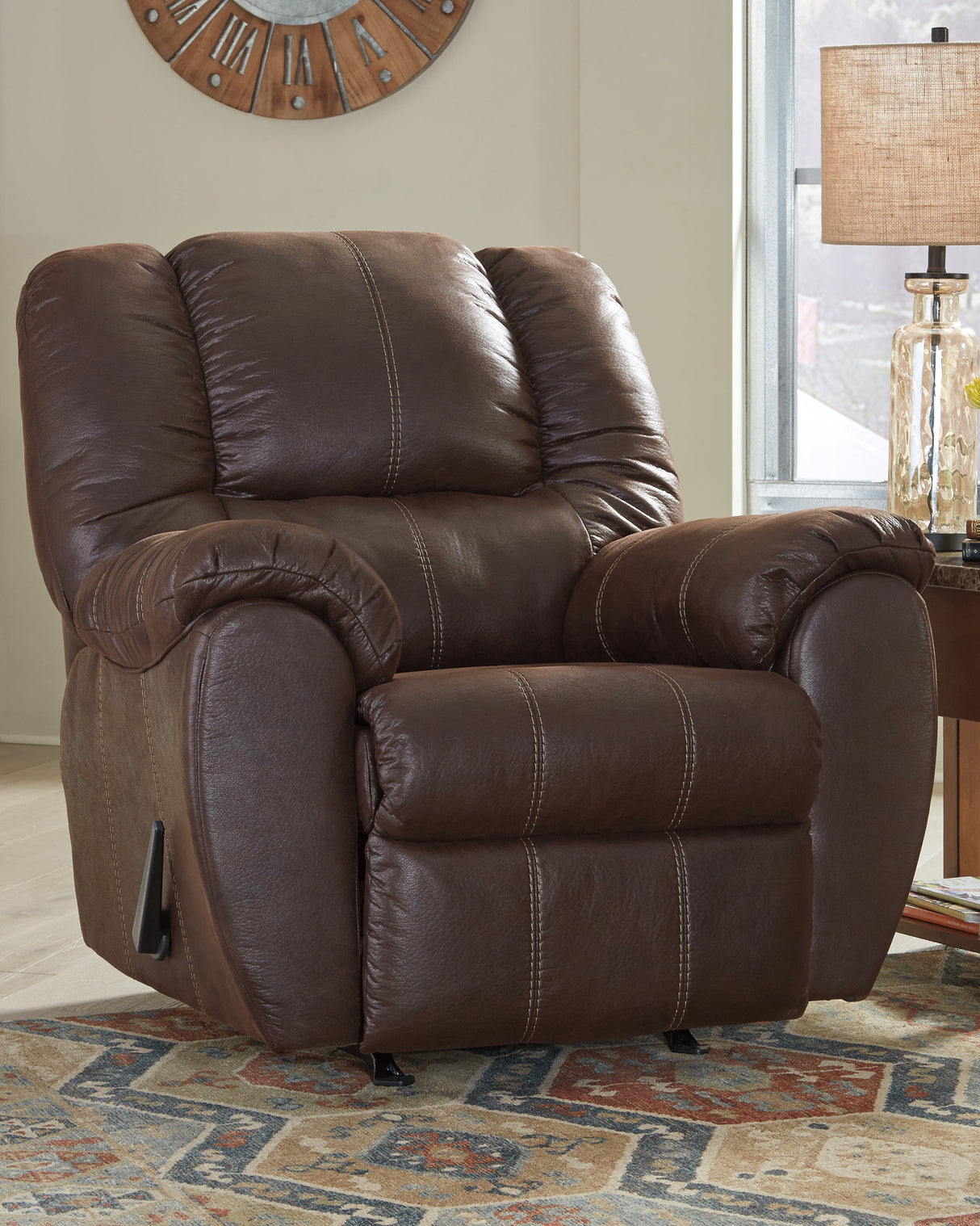 McGann Walnut Recliner from Ashley Furniture - Luna Furniture