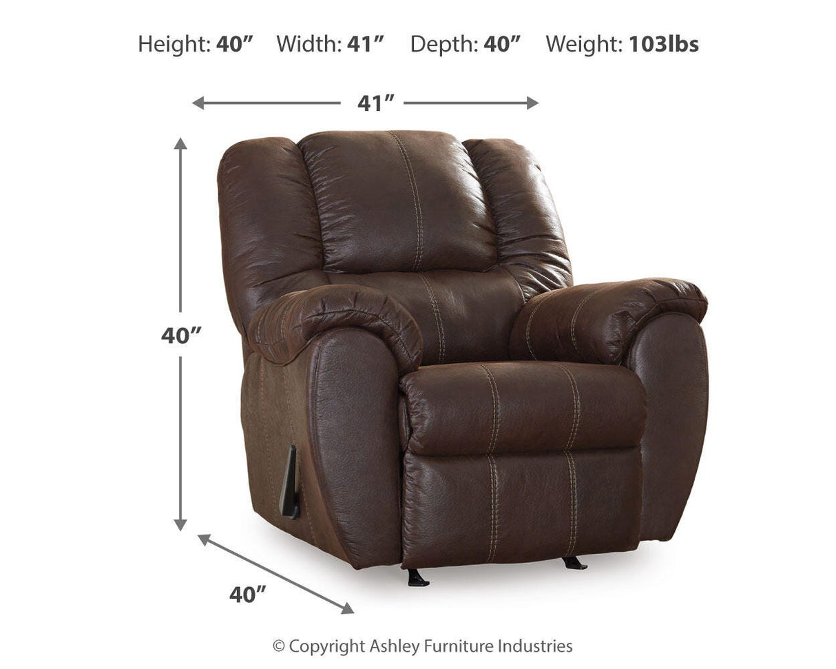 McGann Walnut Recliner from Ashley Furniture - Luna Furniture