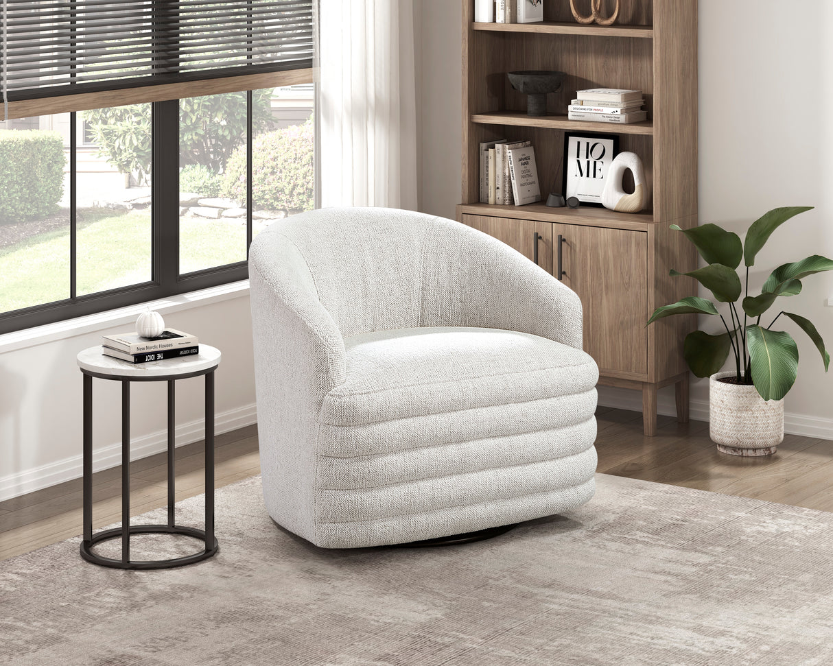 Seville Beige Swivel Chair from Homelegance - Luna Furniture