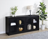 Riva Black 4-Door Dining Sideboard from Coaster - Luna Furniture