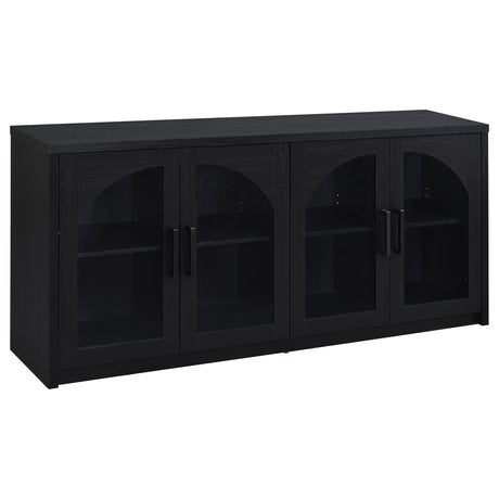 Riva Black 4-Door Dining Sideboard from Coaster - Luna Furniture