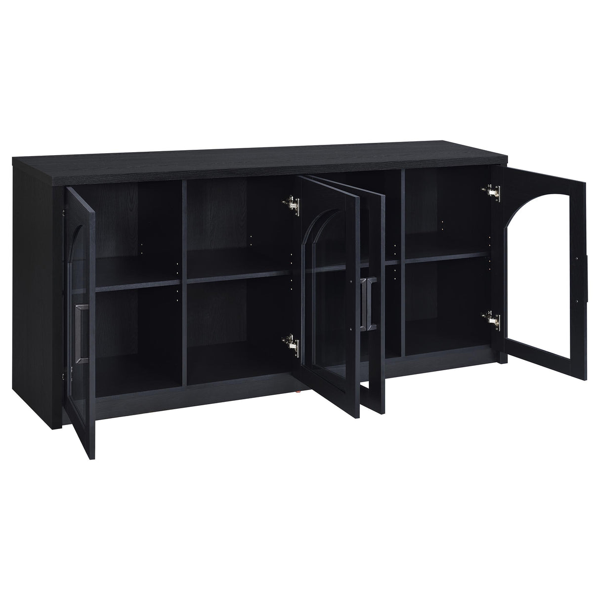 Riva Black 4-Door Dining Sideboard from Coaster - Luna Furniture