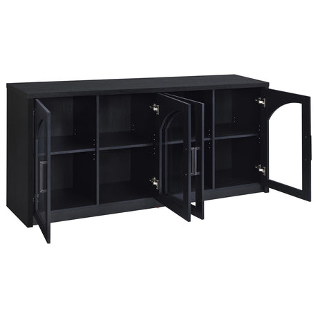 Riva Black 4-Door Dining Sideboard from Coaster - Luna Furniture