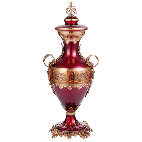 HD-1039 Bronze/Ruby Red/Gold Urn from Homey Design - Luna Furniture
