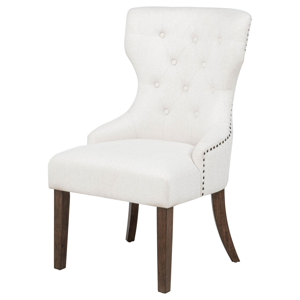 Baney Dark Oak Fabric Upholstered Dining Side Chair from Coaster - Luna Furniture