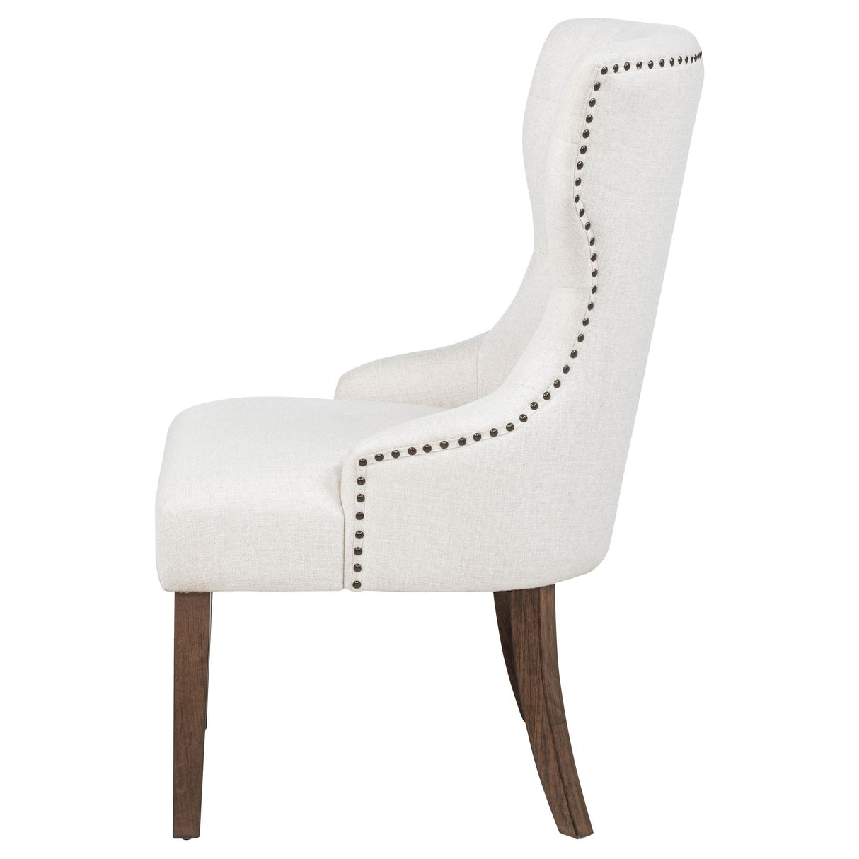 Baney Dark Oak Fabric Upholstered Dining Side Chair from Coaster - Luna Furniture