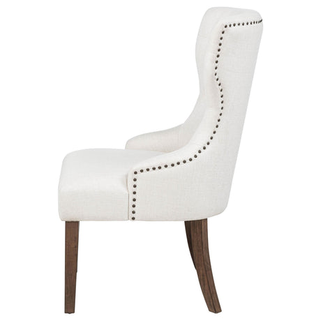 Baney Dark Oak Fabric Upholstered Dining Side Chair from Coaster - Luna Furniture