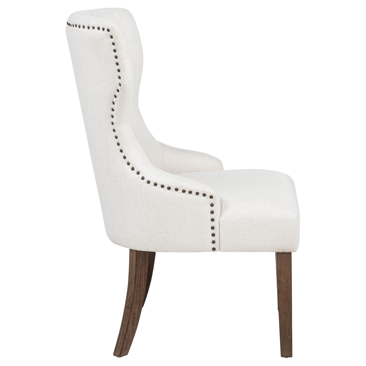 Baney Dark Oak Fabric Upholstered Dining Side Chair from Coaster - Luna Furniture