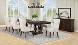 Baney Dark Oak Fabric Upholstered Dining Side Chair from Coaster - Luna Furniture