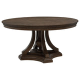 Ridgewell Dark Oak Round Pedestal Dining Table from Coaster - Luna Furniture