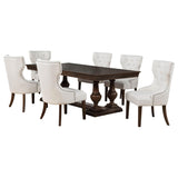 Ridgewell Dark Oak 7-piece Rectangular Trestle Dining Set from Coaster - Luna Furniture