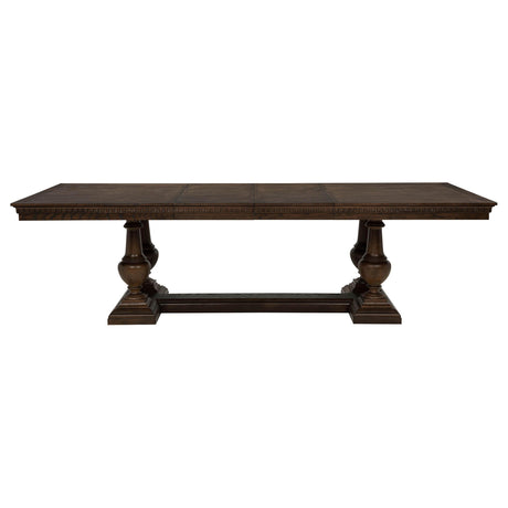 Ridgewell Dark Oak 7-piece Rectangular Trestle Dining Set from Coaster - Luna Furniture