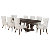 Ridgewell Dark Oak 9-piece Rectangular Trestle Dining Set from Coaster - Luna Furniture