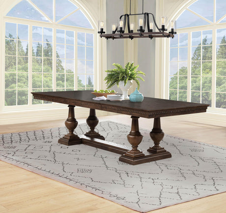 Ridgewell Dark Oak Rectangular Trestle Dining Table from Coaster - Luna Furniture