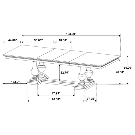 Ridgewell Dark Oak Rectangular Trestle Dining Table from Coaster - Luna Furniture