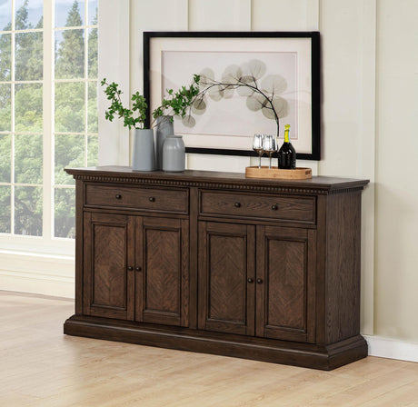 Ridgewell Dark Oak 2-drawer 4-door Dining Server from Coaster - Luna Furniture