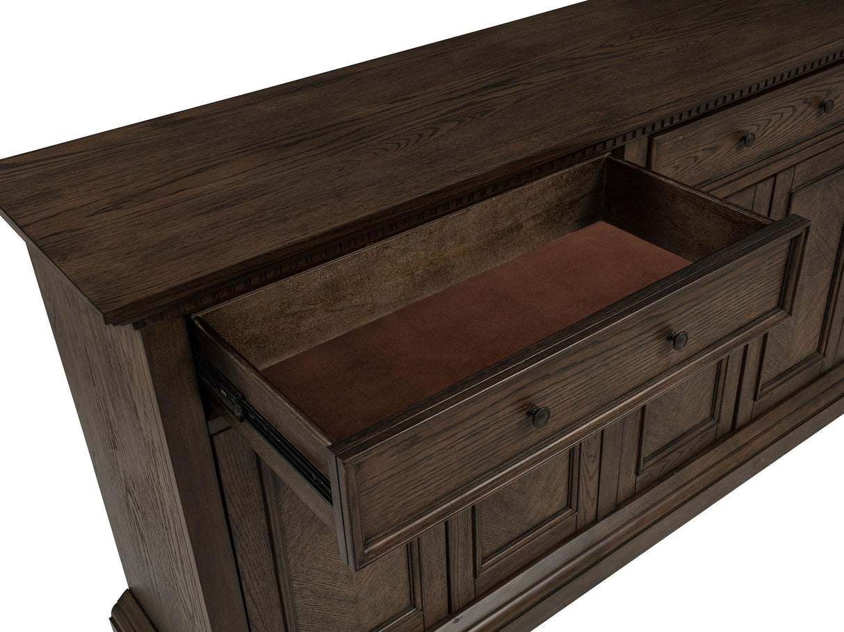Ridgewell Dark Oak 2-drawer 4-door Dining Server from Coaster - Luna Furniture
