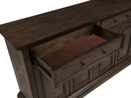 Ridgewell Dark Oak 2-drawer 4-door Dining Server from Coaster - Luna Furniture