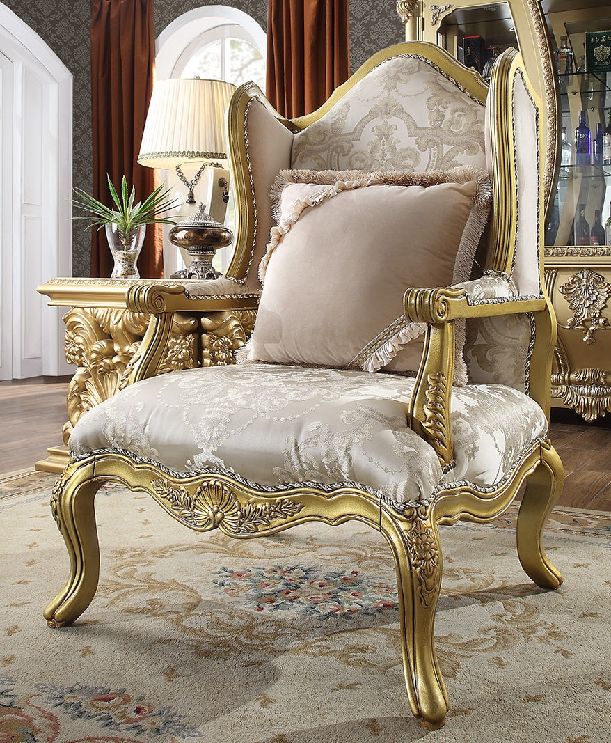 HD-105 Metallic Bright Gold Chair from Homey Design - Luna Furniture