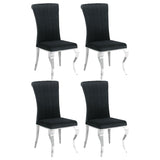 Betty Black and Chrome Upholstered Side Chairs, Set of 4 from Coaster - Luna Furniture