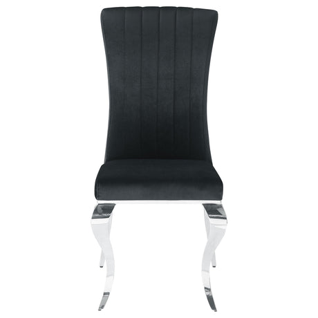 Betty Black and Chrome Upholstered Side Chairs, Set of 4 from Coaster - Luna Furniture