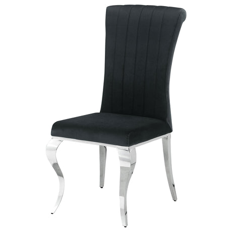 Betty Black and Chrome Upholstered Side Chairs, Set of 4 from Coaster - Luna Furniture