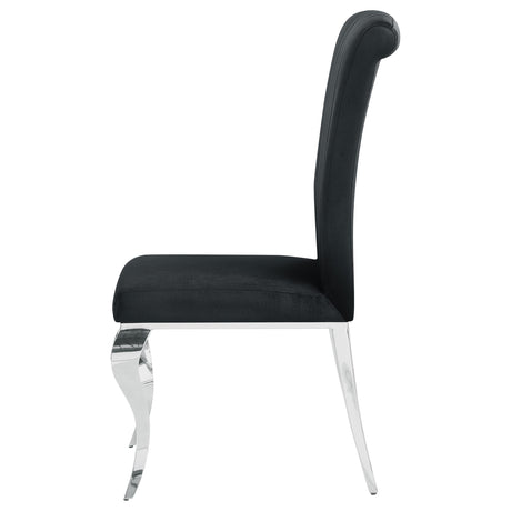 Betty Black and Chrome Upholstered Side Chairs, Set of 4 from Coaster - Luna Furniture