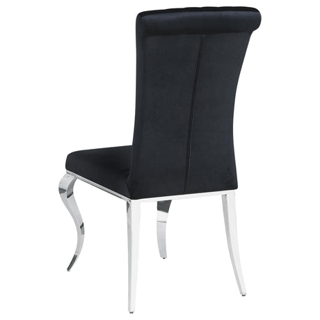 Betty Black and Chrome Upholstered Side Chairs, Set of 4 from Coaster - Luna Furniture