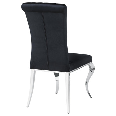 Betty Black and Chrome Upholstered Side Chairs, Set of 4 from Coaster - Luna Furniture