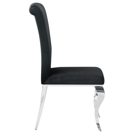 Betty Black and Chrome Upholstered Side Chairs, Set of 4 from Coaster - Luna Furniture