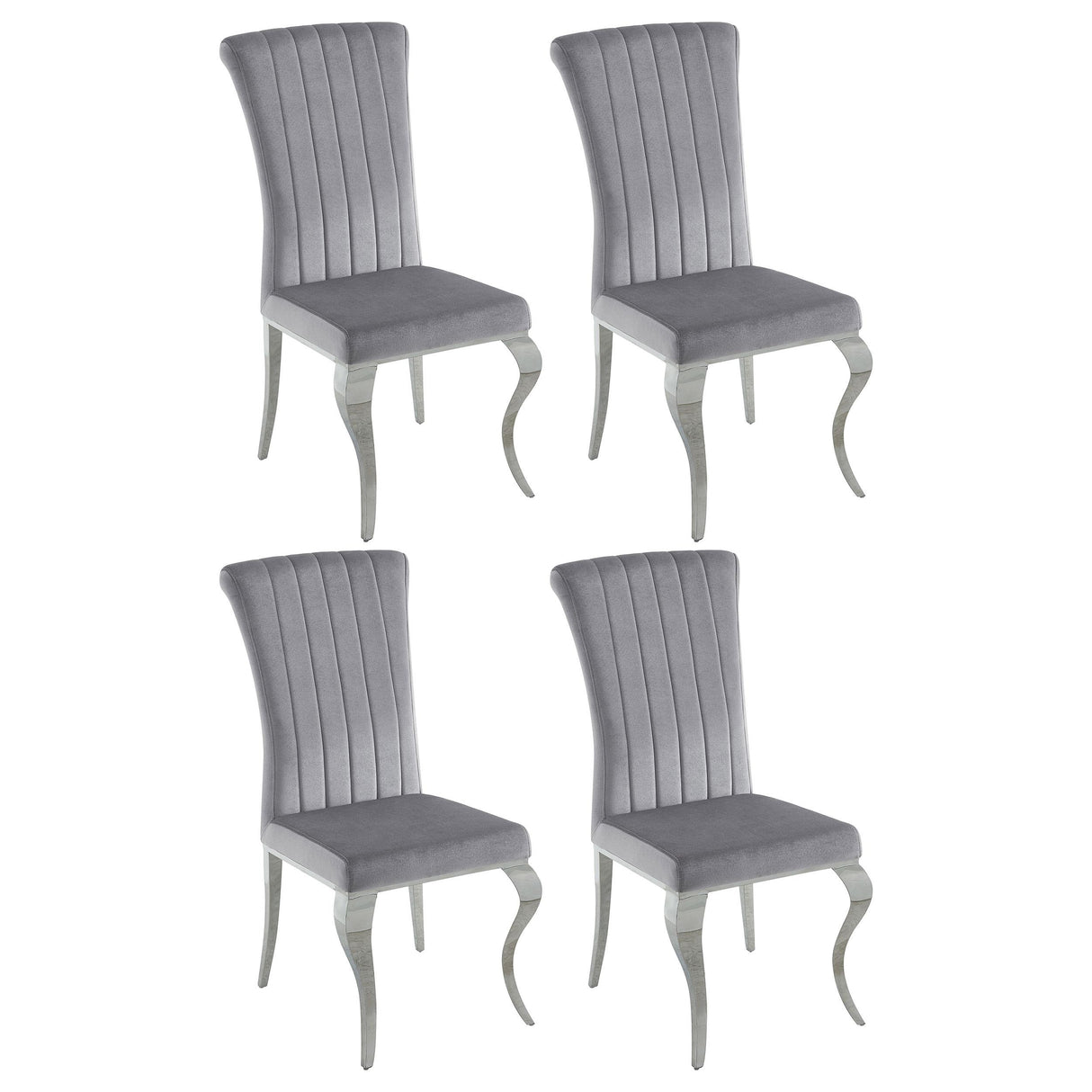 Betty Gray and Chrome Upholstered Side Chairs, Set of 4 from Coaster - Luna Furniture