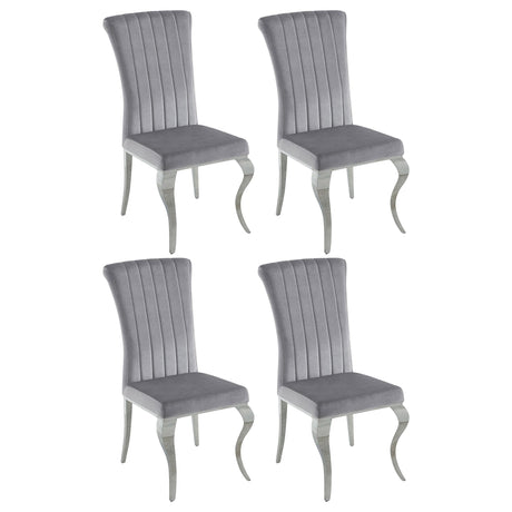 Betty Gray and Chrome Upholstered Side Chairs, Set of 4 from Coaster - Luna Furniture