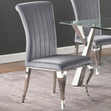 Betty Gray and Chrome Upholstered Side Chairs, Set of 4 from Coaster - Luna Furniture