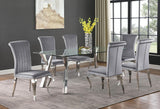 Betty Gray and Chrome Upholstered Side Chairs, Set of 4 from Coaster - Luna Furniture