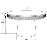 Ortega Natural Round 46-inch Marble Top Wood Dining Table from Coaster - Luna Furniture