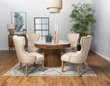 Ortega Natural Round 46-inch Marble Top Wood Dining Table from Coaster - Luna Furniture