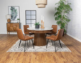 Ortega Natural Round 46-inch Marble Top Wood Dining Table from Coaster - Luna Furniture