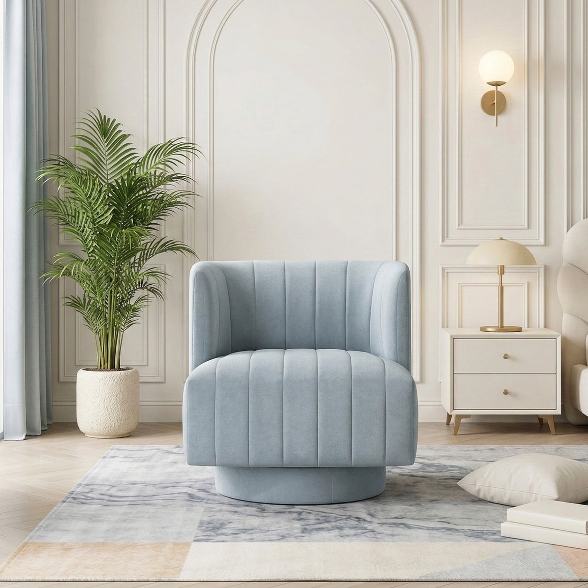 Joyce Aqua Swivel Chair from Homelegance - Luna Furniture