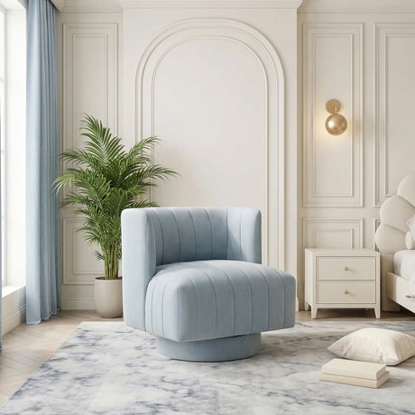 Joyce Aqua Swivel Chair from Homelegance - Luna Furniture