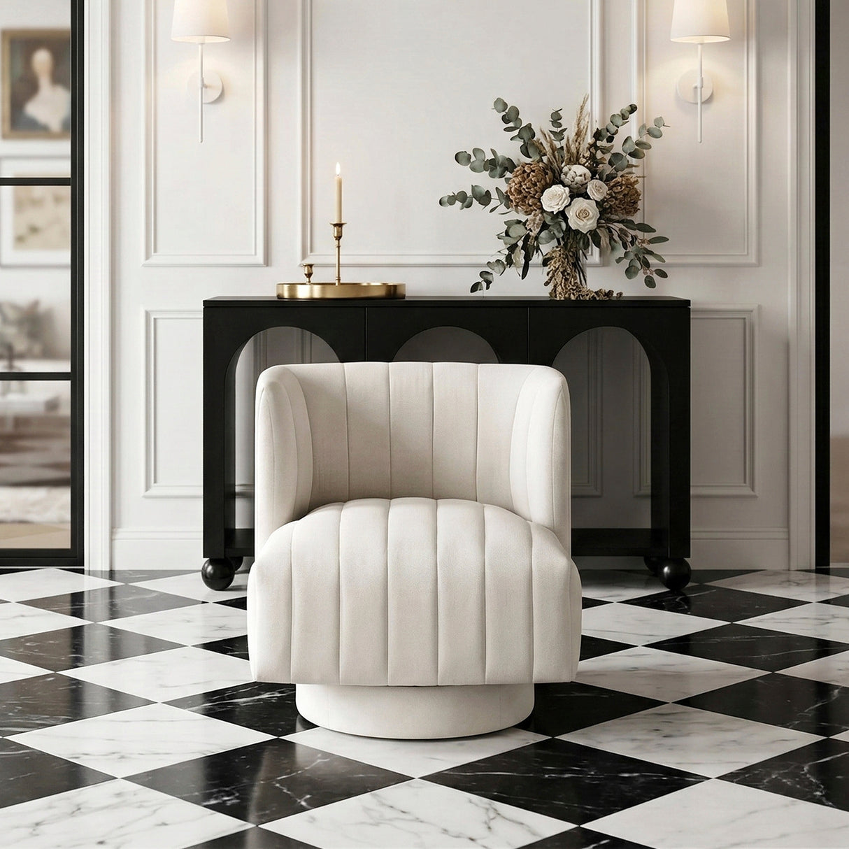 Joyce Aqua Swivel Chair from Homelegance - Luna Furniture