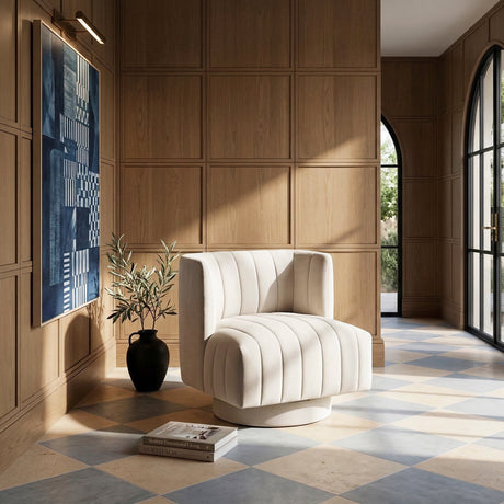 Joyce Beige Swivel Chair from Homelegance - Luna Furniture