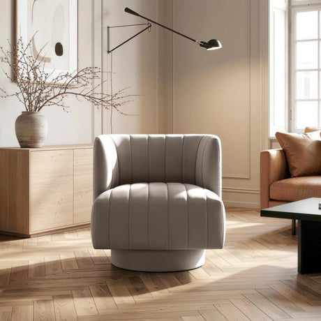 Joyce Taupe Swivel Chair from Homelegance - Luna Furniture