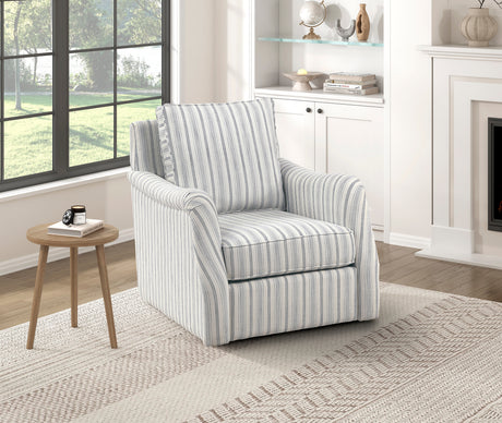 Bowden Off White/Blue Swivel Chair from Homelegance - Luna Furniture