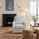 Bowden Off White/Blue Swivel Chair from Homelegance - Luna Furniture