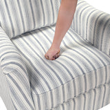 Bowden Off White/Blue Swivel Chair from Homelegance - Luna Furniture