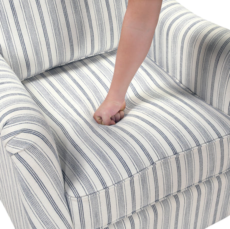 Bowden Off White/Blue Swivel Chair from Homelegance - Luna Furniture